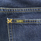 Lee 日本製 デニムパンツ ジーンズ L インディゴ ブルー RIDERS ジッパーフライ レザーパッチ LEE-382