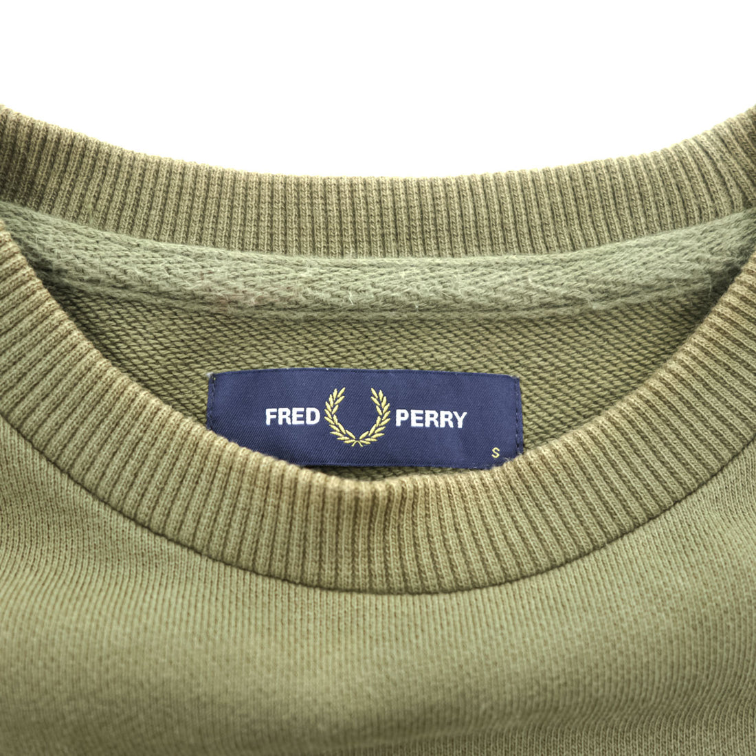 FRED PERRY クルーネック スウェット トレーナー S グリーン 刺繍 M2644