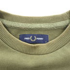 FRED PERRY クルーネック スウェット トレーナー S グリーン 刺繍 M2644