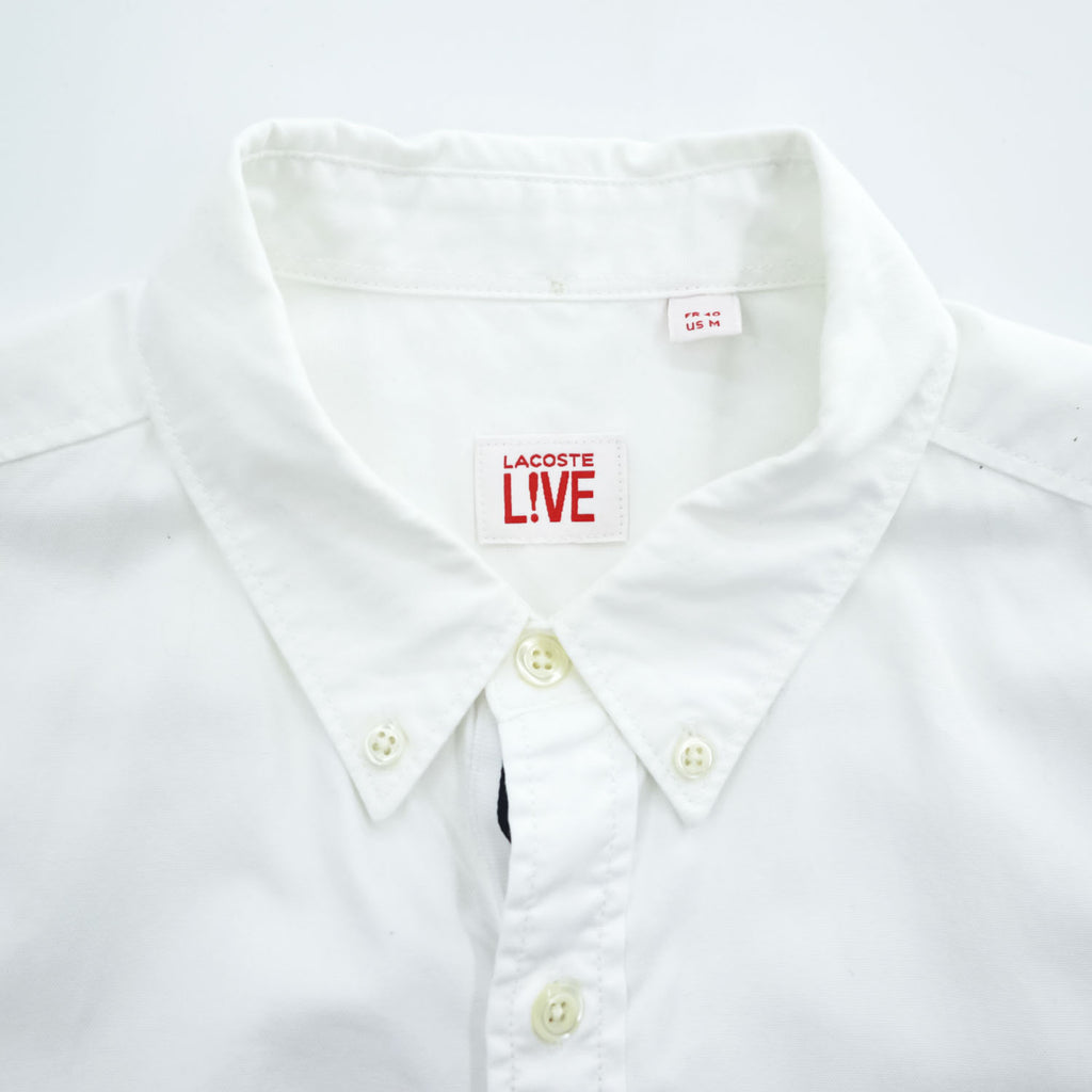 LACOSTE 長袖オックスフォード ボタンダウンシャツ M ホワイト CH5922