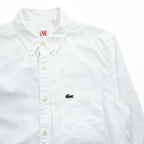 LACOSTE 長袖オックスフォード ボタンダウンシャツ M ホワイト CH5922