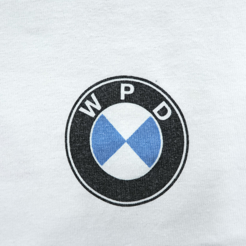 WARPED × MIN-NANO 日本製 Tシャツ L ホワイト BMWパロディ プリント