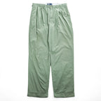 Polo Ralph Lauren 90年代  2タック ワイド チノパンツ HAMMOND PANT グリーン プリーツ ダブルカフス ポロチノ