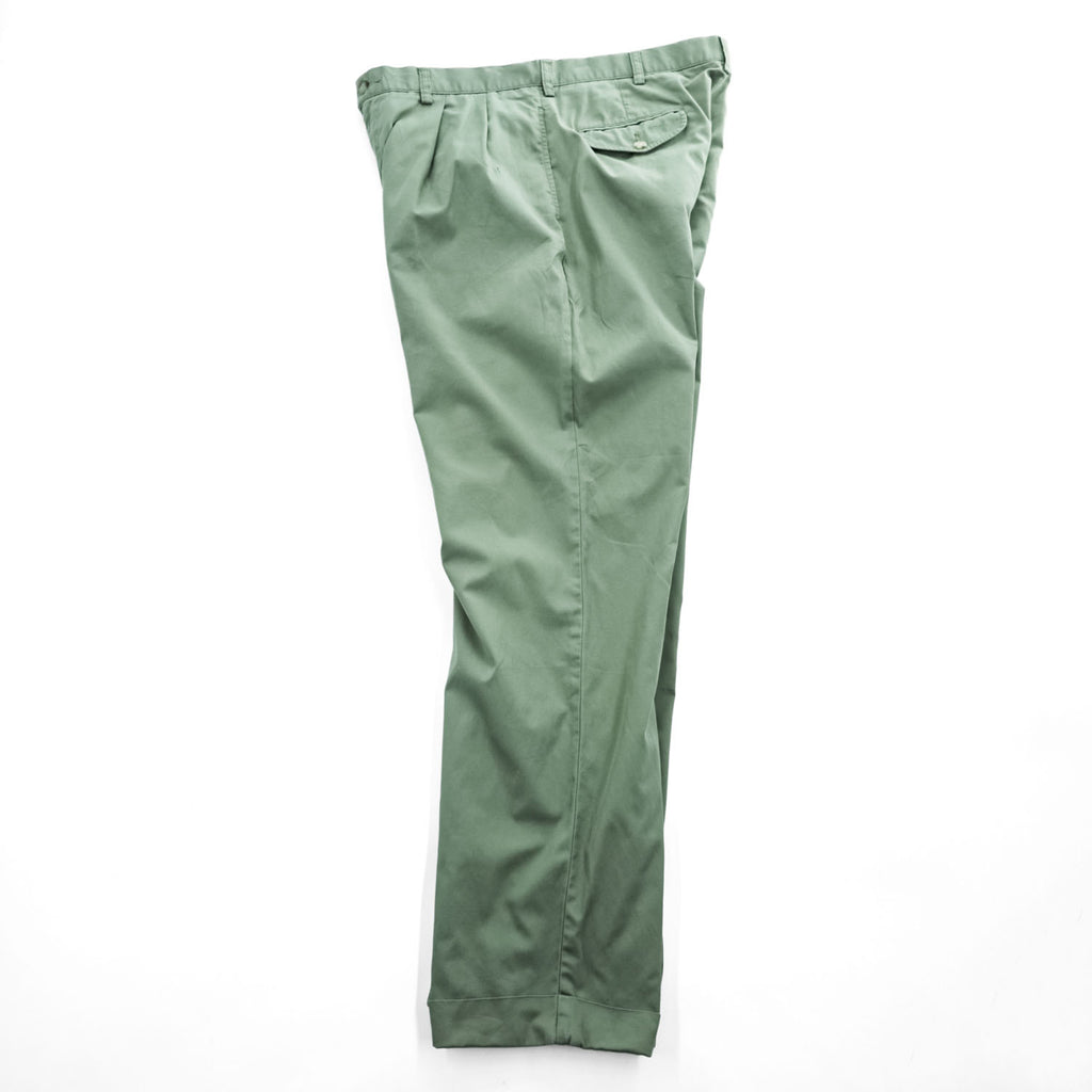 Polo Ralph Lauren 90年代  2タック ワイド チノパンツ HAMMOND PANT グリーン プリーツ ダブルカフス ポロチノ