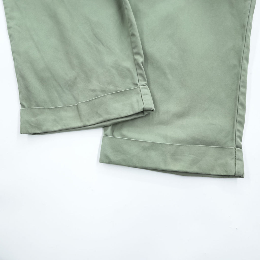 Polo Ralph Lauren 90年代  2タック ワイド チノパンツ HAMMOND PANT グリーン プリーツ ダブルカフス ポロチノ