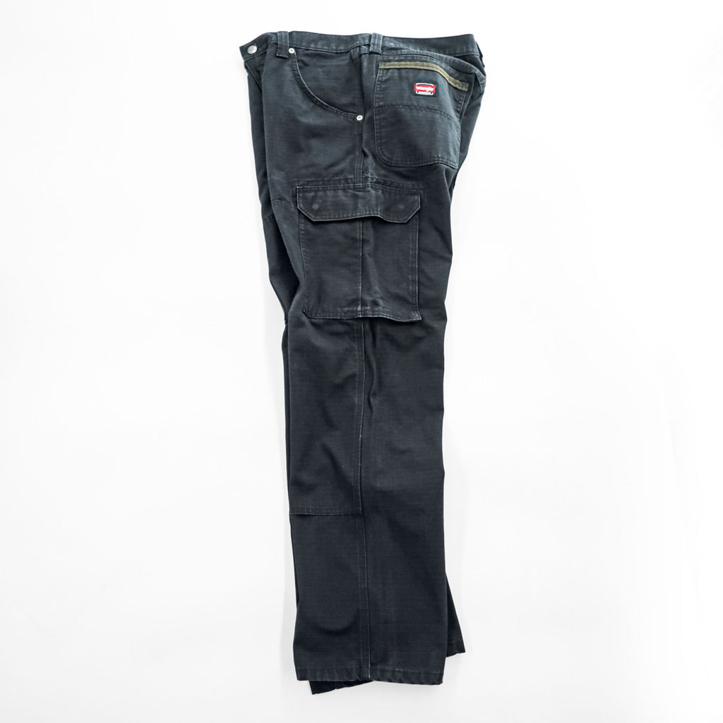 Wrangler WORKWEAR カーゴ ワークパンツ M ブラック リップストップ ダブルニー 10WMWR1BL