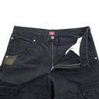 Wrangler WORKWEAR カーゴ ワークパンツ M ブラック リップストップ ダブルニー 10WMWR1BL
