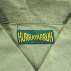 HURRAY HURRAY 日本製 リップストップ 長袖シャツ ジャケット L カーキ スナップボタン H1010-1