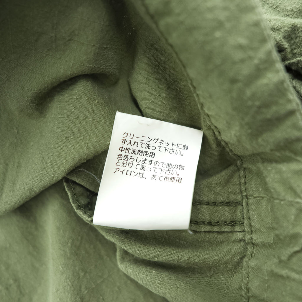 HURRAY HURRAY 日本製 リップストップ 長袖シャツ ジャケット L カーキ スナップボタン H1010-1