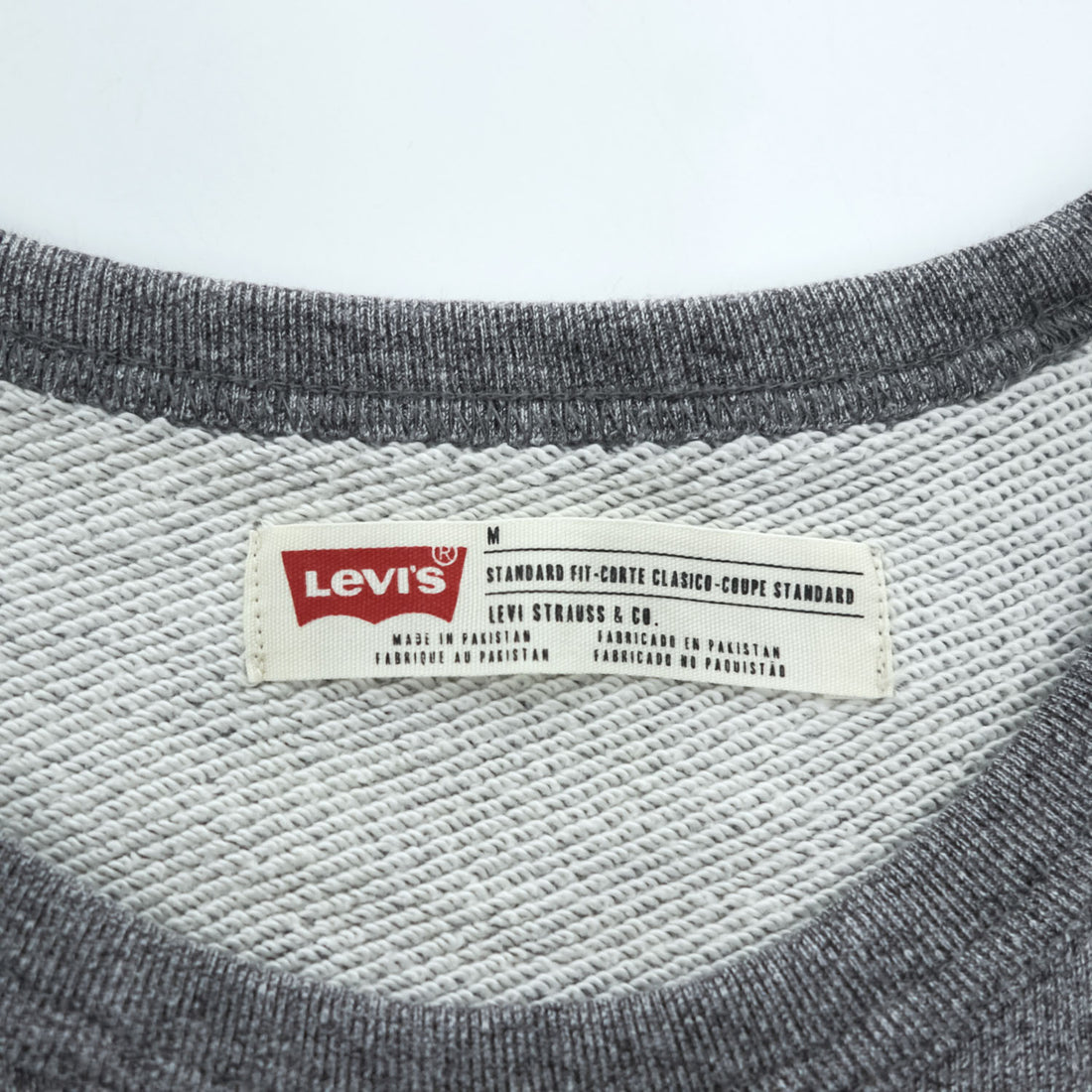 Levi's 前V クルーネック スウェット トレーナー M グレー 15805-0003