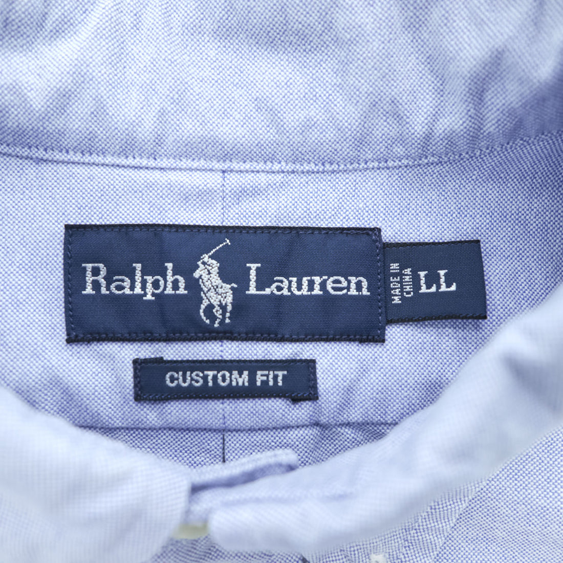 Ralph Lauren 90年代 ヴィンテージ 長袖 オックスフォードシャツ XL ブルー CUSTOM FIT ビッグポニー ボタンダウン