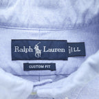 Ralph Lauren 90年代 ヴィンテージ 長袖 オックスフォードシャツ XL ブルー CUSTOM FIT ビッグポニー ボタンダウン