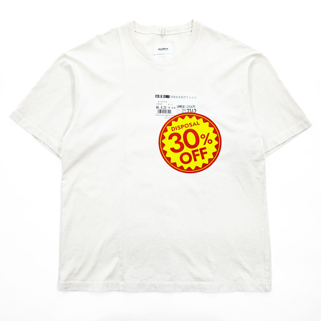 doublet Tシャツ DISPOSAL REDUCTION T-SHIRT M ホワイト 割引シール ワイドシルエット 25SS24CS360