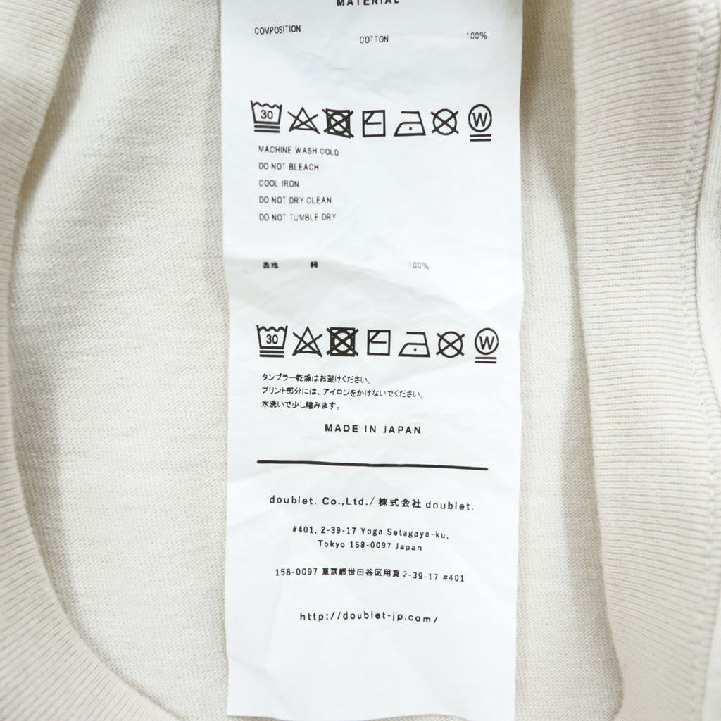 doublet Tシャツ DISPOSAL REDUCTION T-SHIRT M ホワイト 割引シール ワイドシルエット 25SS24CS360