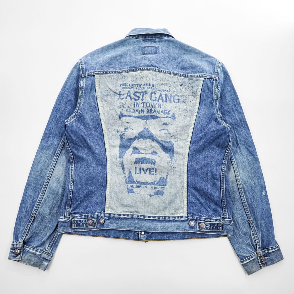 Levi's 00年代 ヴィンテージ デニムジャケット Gジャン XXL バックペイント LAST GANG IN TOWN ユーロリーバイス 70500 04