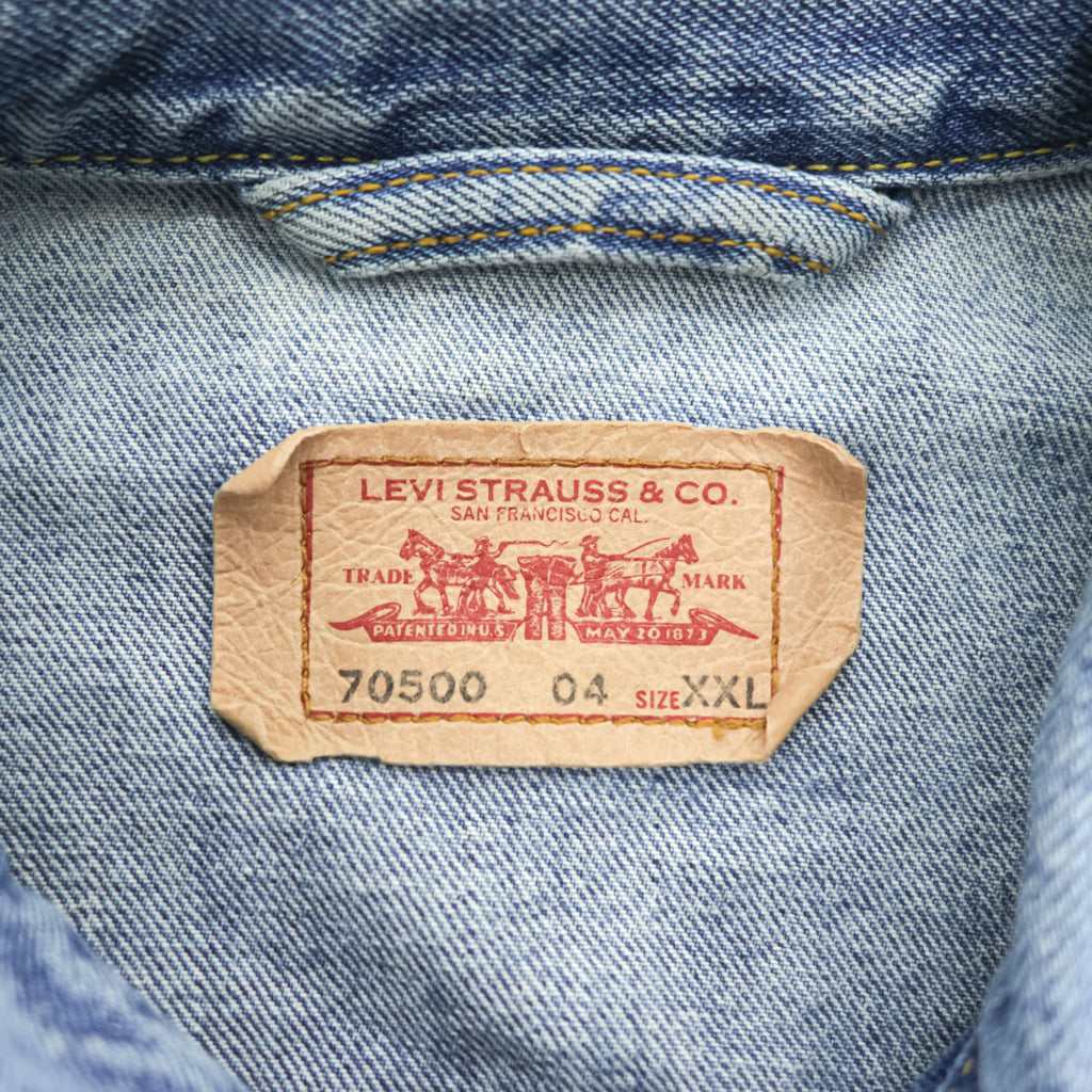 Levi's 00年代 ヴィンテージ デニムジャケット Gジャン XXL バックペイント LAST GANG IN TOWN ユーロリーバイス 70500 04