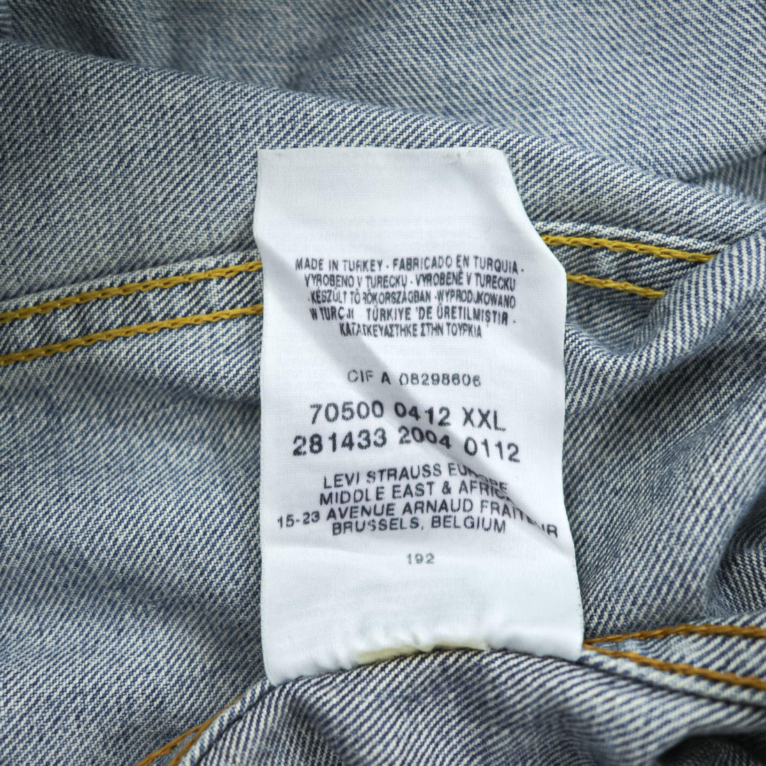 Levi's 00年代 ヴィンテージ デニムジャケット Gジャン XXL バックペイント LAST GANG IN TOWN ユーロリーバイス 70500 04