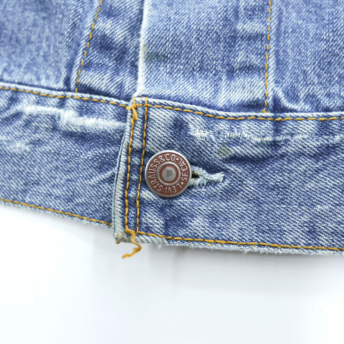 Levi's 00年代 ヴィンテージ デニムジャケット Gジャン XXL バックペイント LAST GANG IN TOWN ユーロリーバイス 70500 04