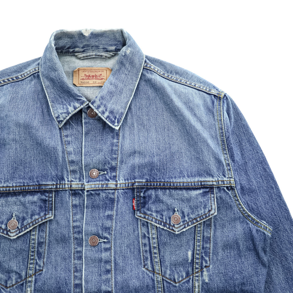 Levi's 00年代 ヴィンテージ デニムジャケット Gジャン XXL バックペイント LAST GANG IN TOWN ユーロリーバイス 70500 04