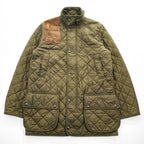 Polo Ralph Lauren 90年代 ヴィンテージ キルティングジャケット L レザーショルダーパッチ チンストラップ