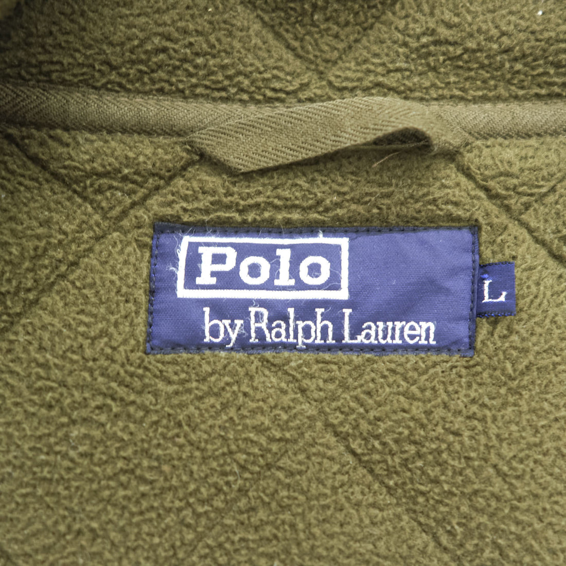 Polo Ralph Lauren 90年代 ヴィンテージ キルティングジャケット L レザーショルダーパッチ チンストラップ