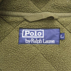 Polo Ralph Lauren 90年代 ヴィンテージ キルティングジャケット L レザーショルダーパッチ チンストラップ