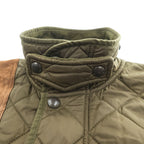 Polo Ralph Lauren 90年代 ヴィンテージ キルティングジャケット L レザーショルダーパッチ チンストラップ