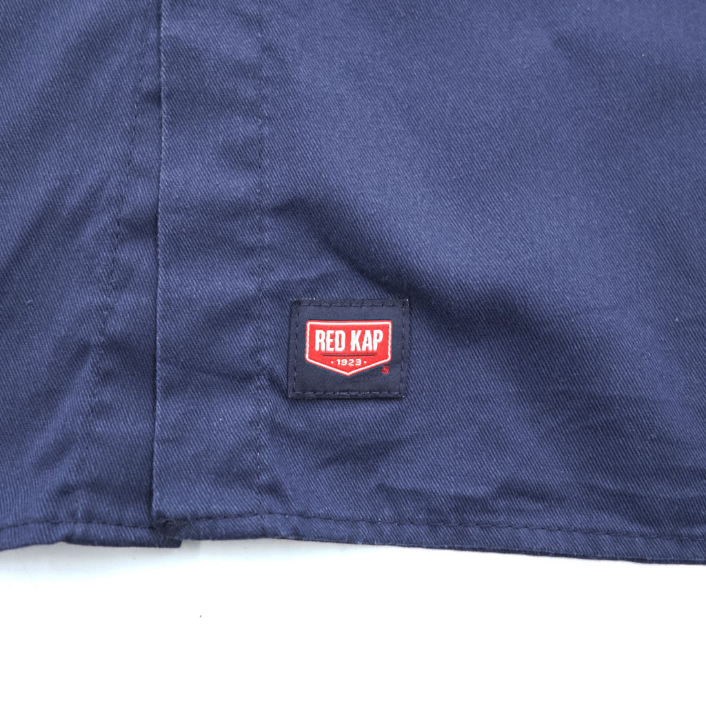 RED KAP 長袖 ワークシャツ L ネイビー ボックスシルエット ダブル フラップ 胸ポケット ST52NV5