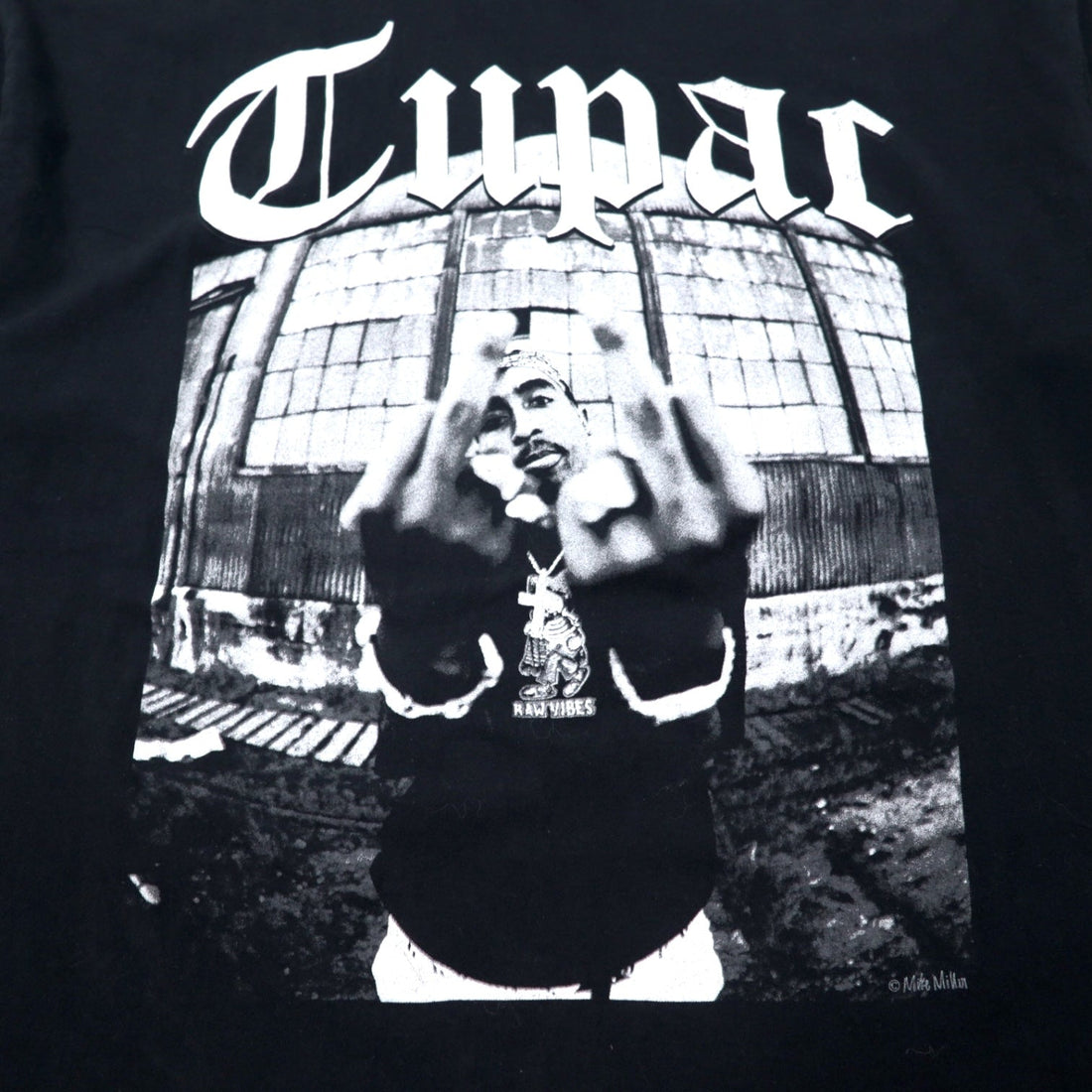 2PAC ヒップホップ ラップ Tシャツ XXL ブラック フォトプリント コットン ビッグサイズ - 日本然リトテ