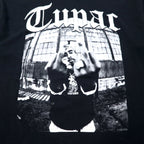 2PAC ヒップホップ ラップ Tシャツ XXL ブラック フォトプリント コットン ビッグサイズ - 日本然リトテ