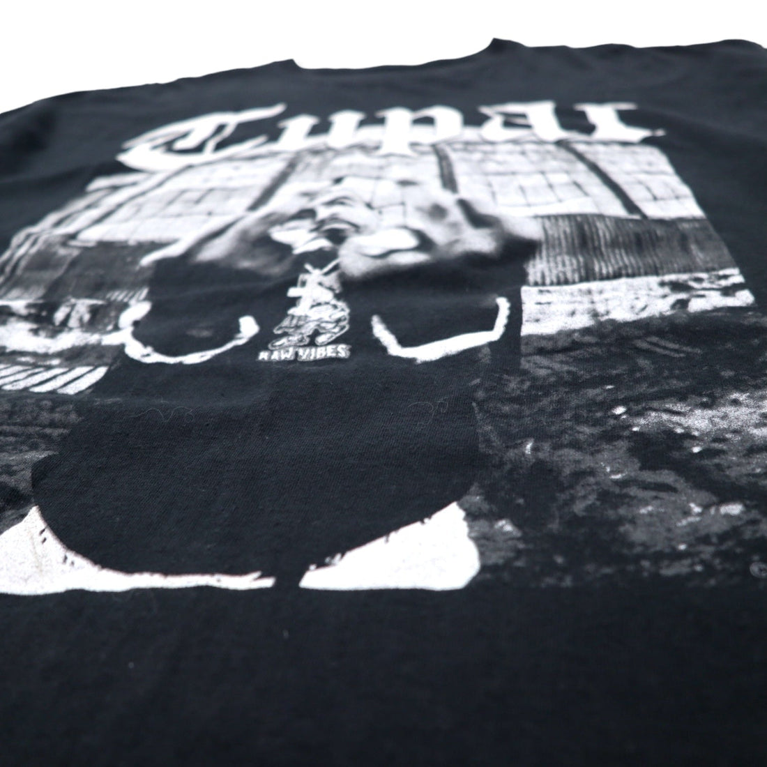 2PAC ヒップホップ ラップ Tシャツ XXL ブラック フォトプリント コットン ビッグサイズ - 日本然リトテ
