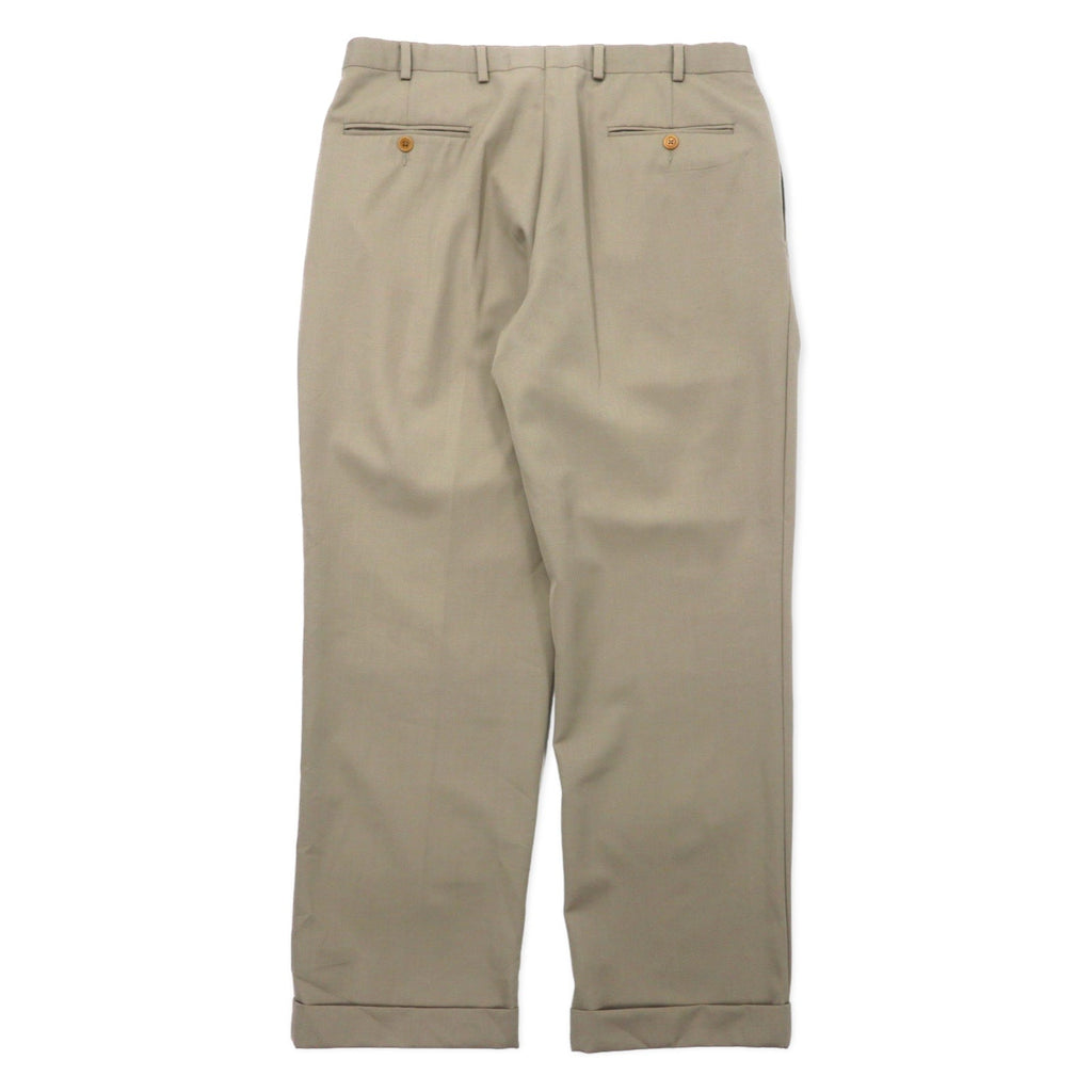 346 BROOKS BROTHERS 2タック ワイド スラックスパンツ 36 ベージュ ウール MADISON FIT - 日本然リトテ