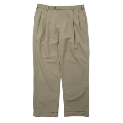 346 BROOKS BROTHERS 2タック ワイド スラックスパンツ 36 ベージュ ウール MADISON FIT - 日本然リトテ