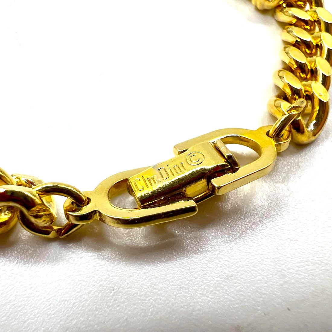 Christian Dior Made in Germany Curb Chain Bracelet Gold GERMANY Stamp