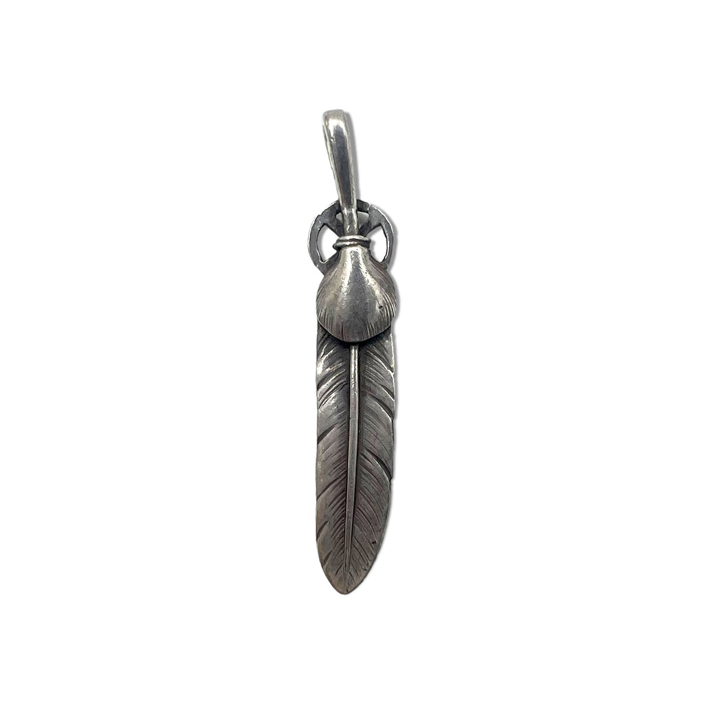 日本然リトテ-古着オンライン-goro's ハートホイール フェザー ペンダントトップ シルバー 中-goro's Heart Wheel Feather Pendant Top Silver Medium