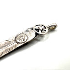 goro's Heart Wheel Feather Pendant Top Silver Medium