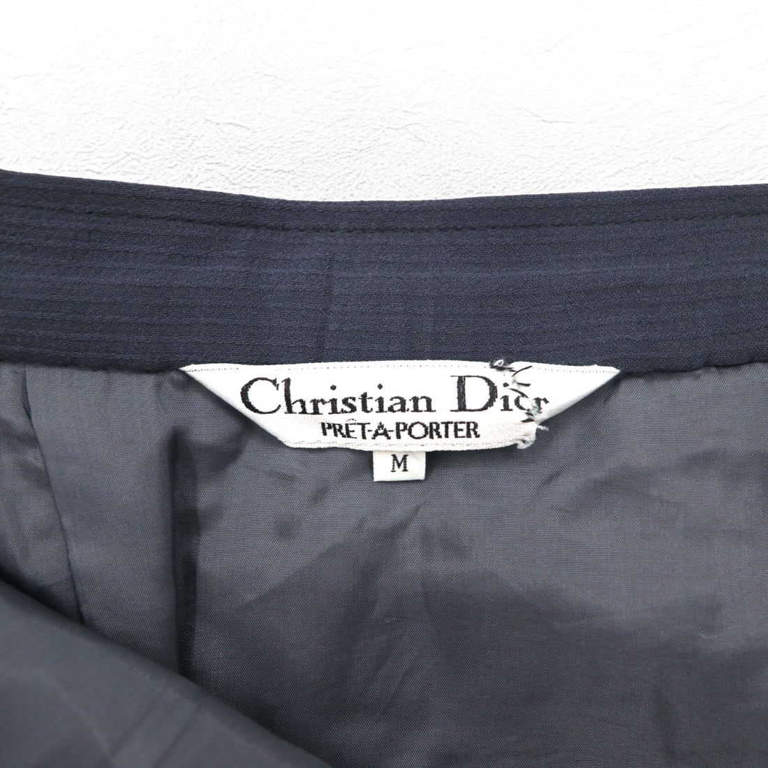 Christian Dior Old PRET-A-PORTER Pleated Skirt M Grey Wool Made in Japan