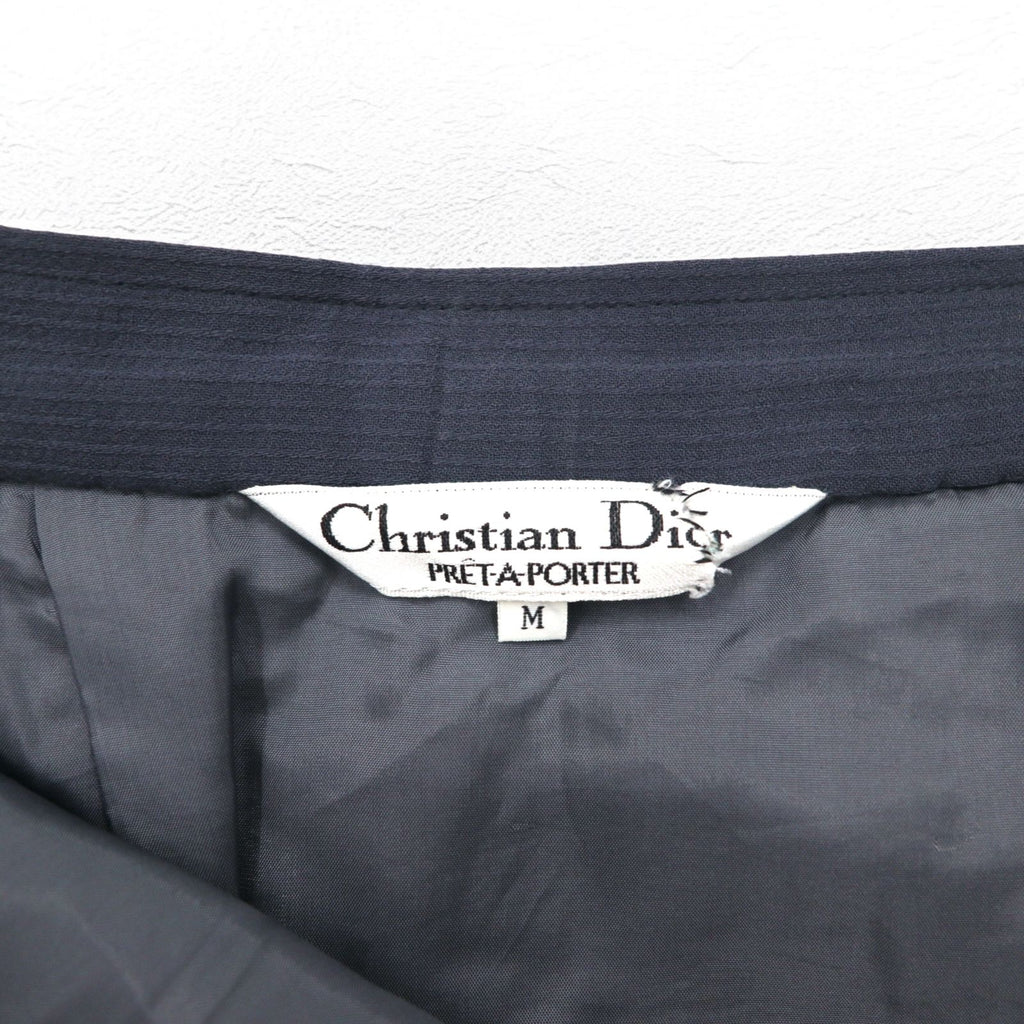 Christian Dior Old PRET-A-PORTER Pleated Skirt M Grey Wool Made in Japan