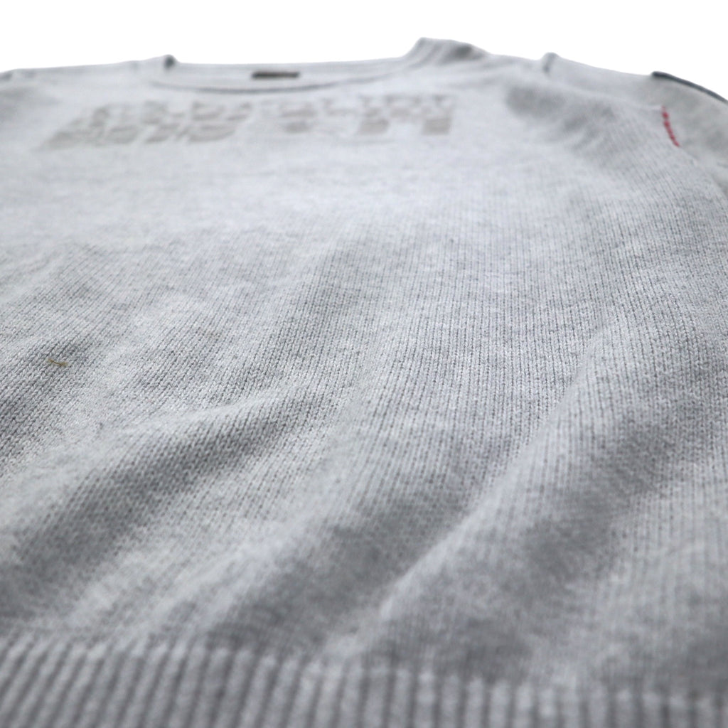 NAPAPIJRI Cotton Knit Sweater M Grey Patch S13-DELEVEN S1358E