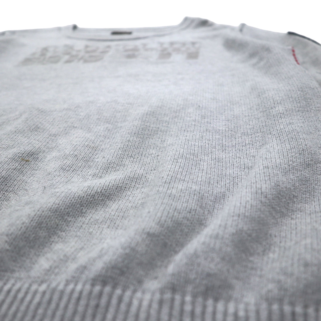NAPAPIJRI Cotton Knit Sweater M Grey Patch S13-DELEVEN S1358E