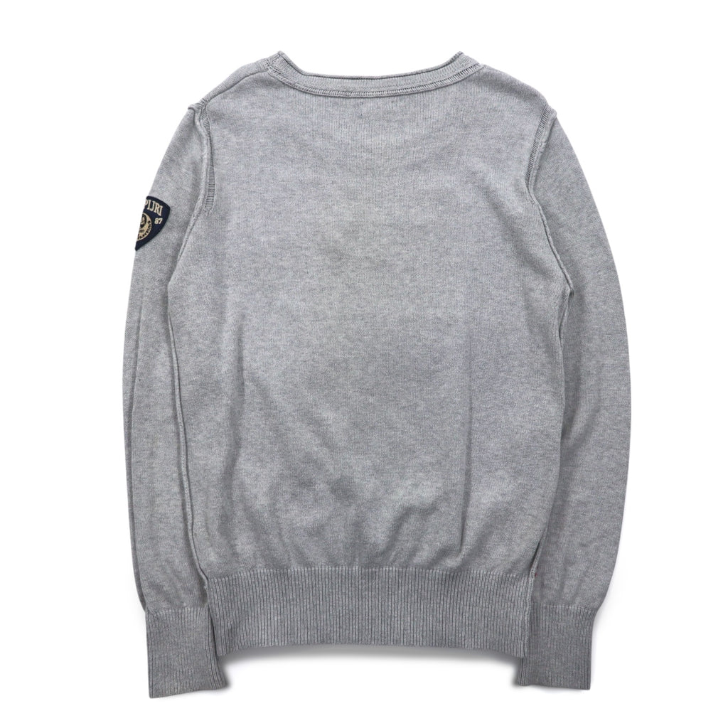NAPAPIJRI Cotton Knit Sweater M Grey Patch S13-DELEVEN S1358E