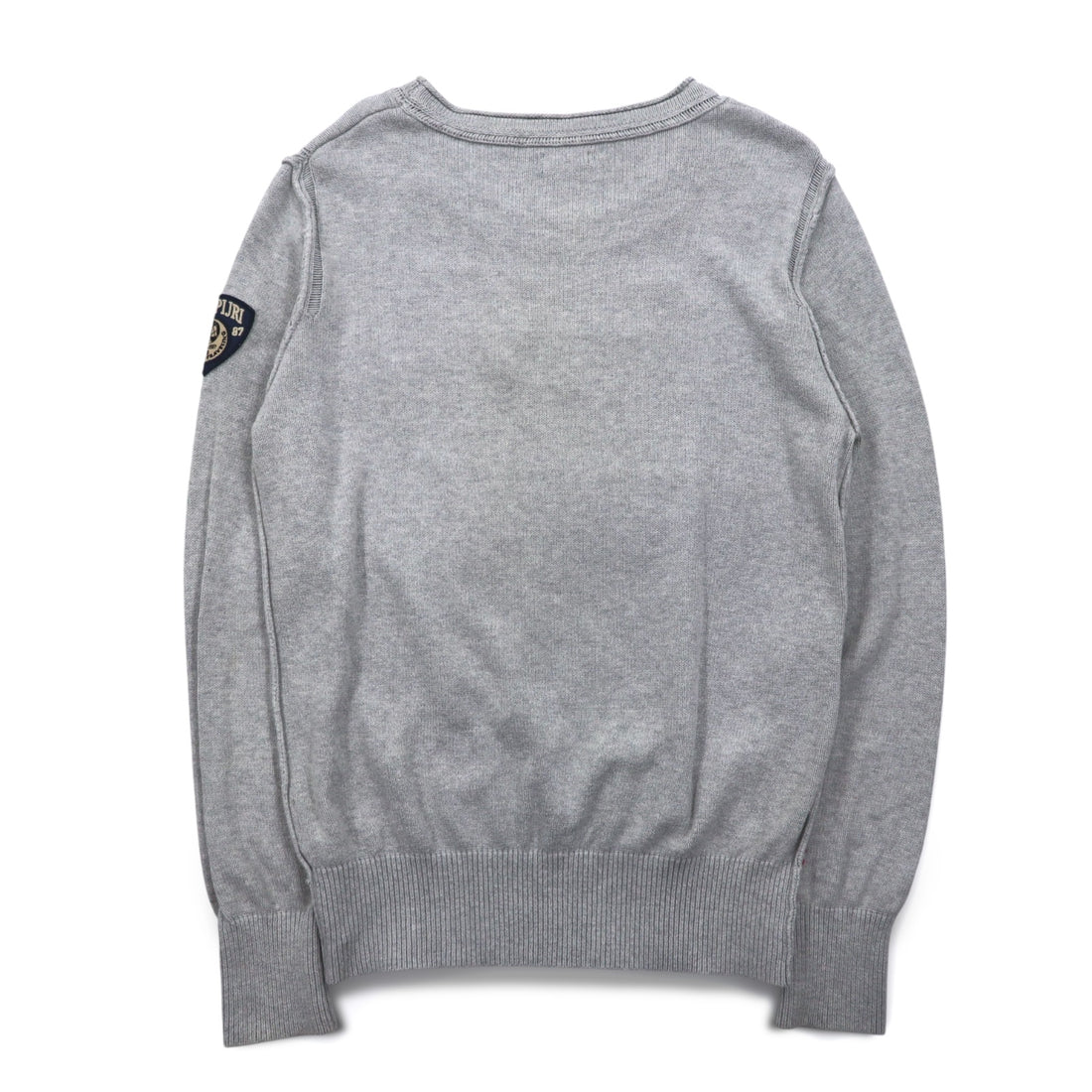 NAPAPIJRI Cotton Knit Sweater M Grey Patch S13-DELEVEN S1358E