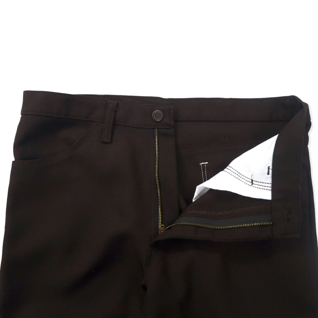 Wrangler Rancher Pants Bootcut 34 Brown Polyester Center Press 82BN Made in Mexico