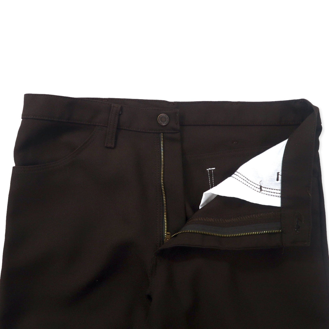 Wrangler Rancher Pants Bootcut 34 Brown Polyester Center Press 82BN Made in Mexico