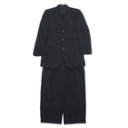 GIANNI VERSACE Made in Italy Oversized 3B Suit Set M Black Wool Medusa All-over Lining Wide Slacks COUTURE