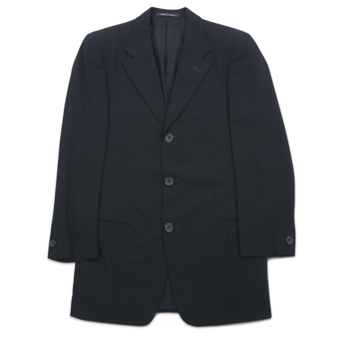 GIANNI VERSACE Made in Italy Oversized 3B Suit Set M Black Wool Medusa All-over Lining Wide Slacks COUTURE