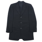 GIANNI VERSACE Made in Italy Oversized 3B Suit Set M Black Wool Medusa All-over Lining Wide Slacks COUTURE