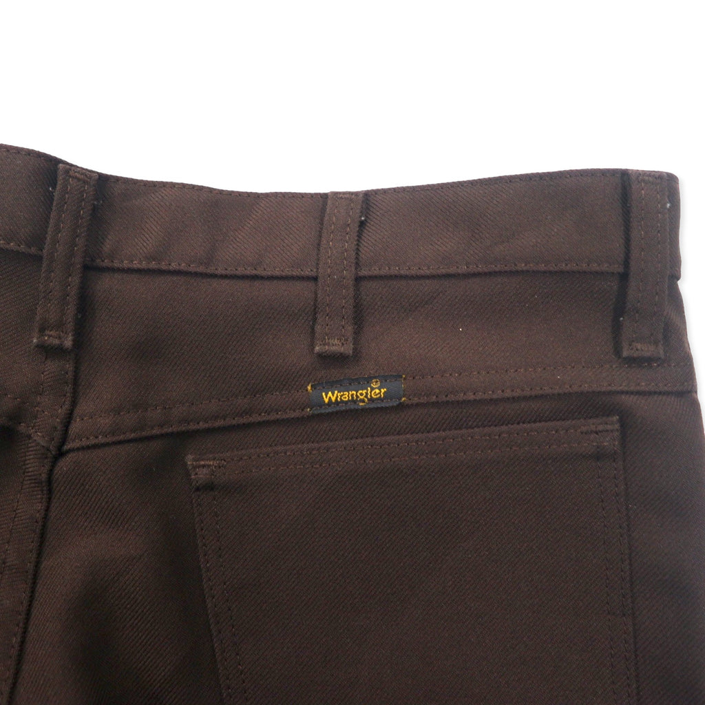 Wrangler Rancher Pants Bootcut 34 Brown Polyester Center Press 82BN Made in Mexico