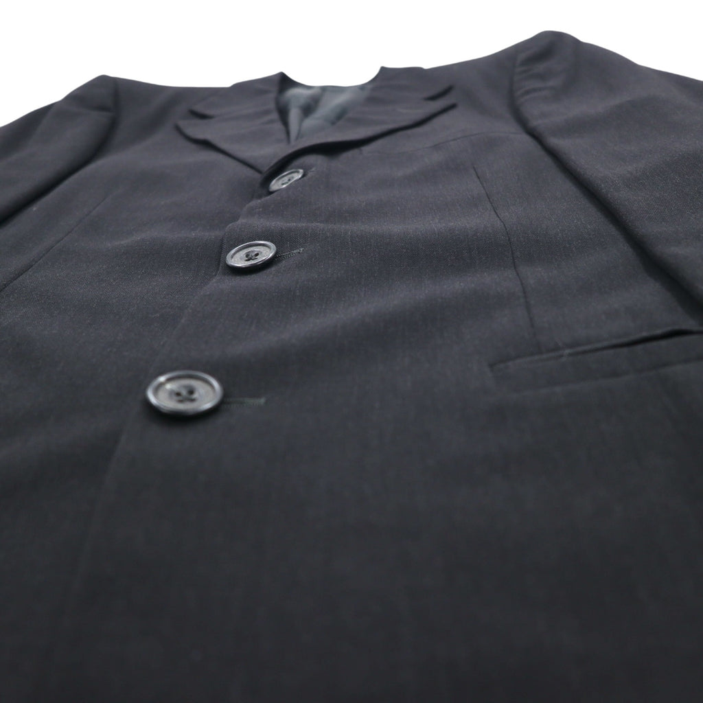 GIANNI VERSACE Made in Italy Oversized 3B Suit Set M Black Wool Medusa All-over Lining Wide Slacks COUTURE