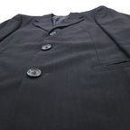 GIANNI VERSACE Made in Italy Oversized 3B Suit Set M Black Wool Medusa All-over Lining Wide Slacks COUTURE